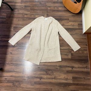 cream cardigan